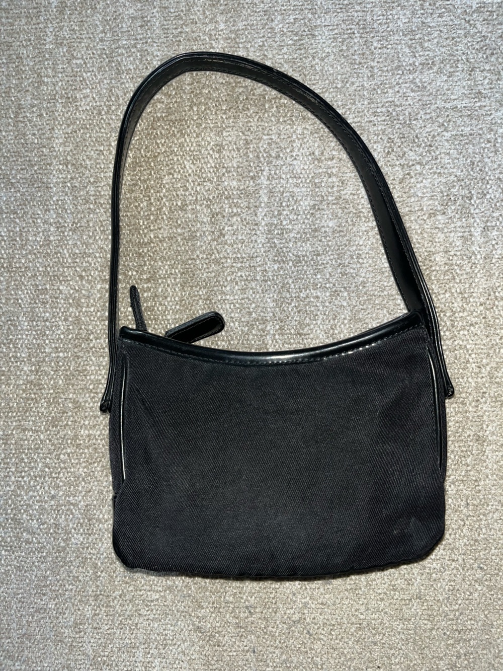 DKNY Black Mini Shoulder Bag with Leather Trim